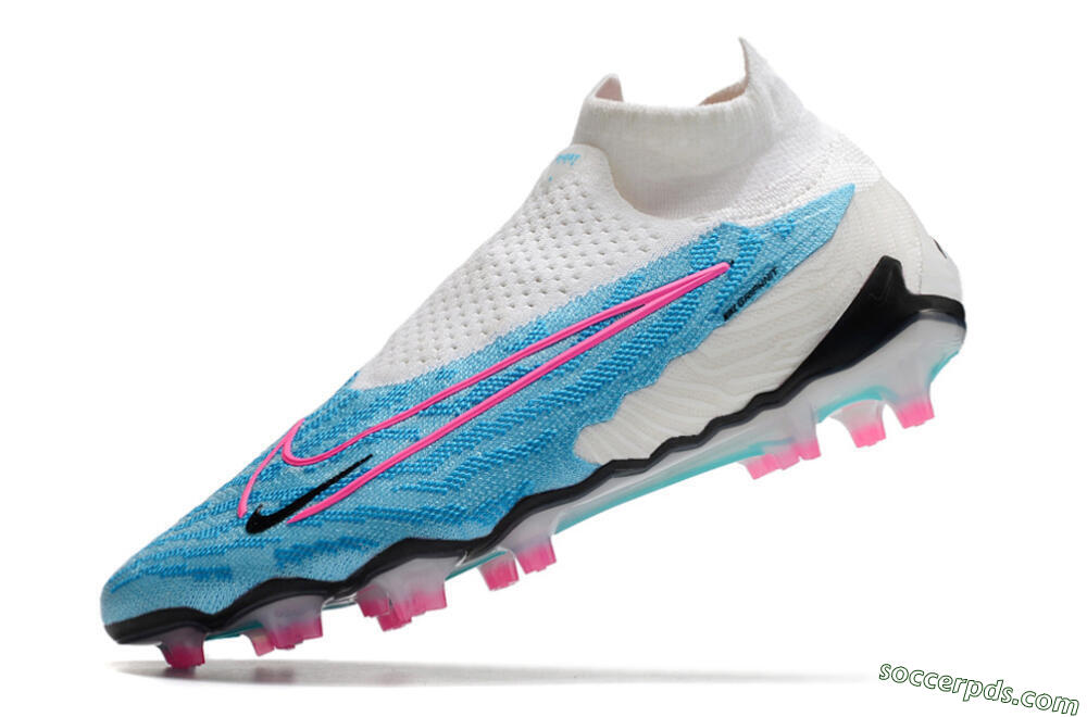 Nike Phantom GX Elite DF FG High-Tops Football Boots - Blue/White/Pink 5