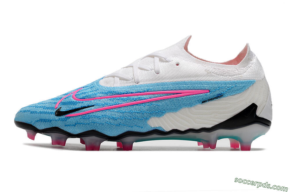 Nike Phantom GX Elite FG Low-Tops Football Boots - Blue/White/Pink 2