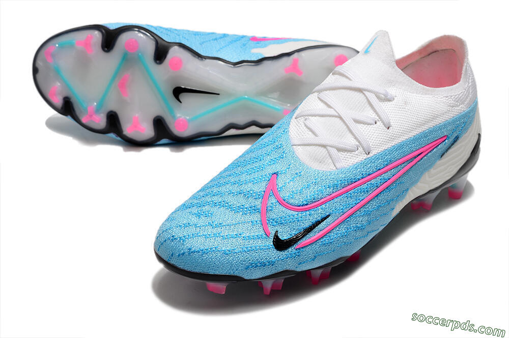 Nike Phantom GX Elite FG Low-Tops Football Boots - Blue/White/Pink 3