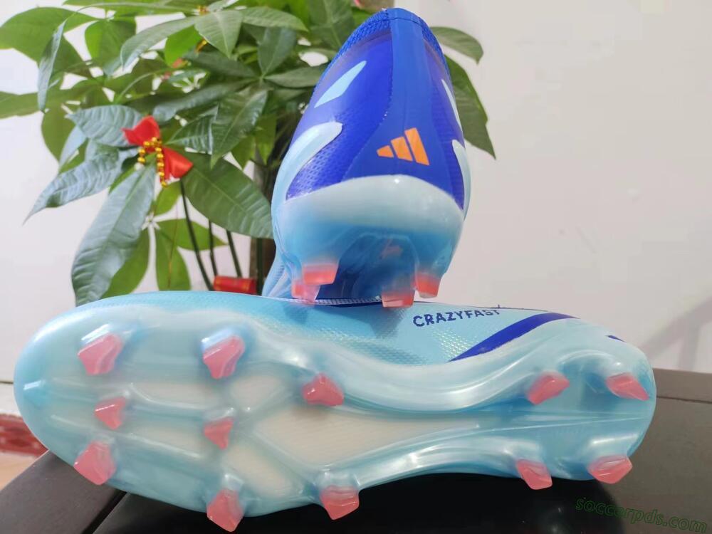 Adidas X Crazyfast.1 Laceless FG Low-Tops Football Boots - Blue/White/Gold