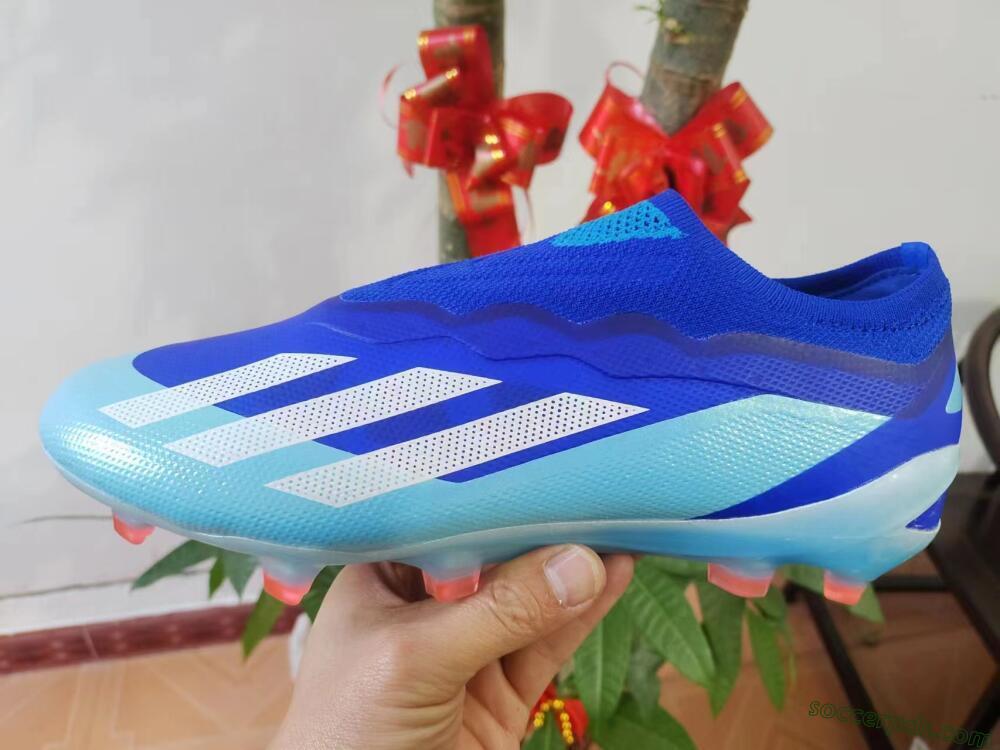 Adidas X Crazyfast.1 Laceless FG Low-Tops Football Boots - Blue/White/Gold