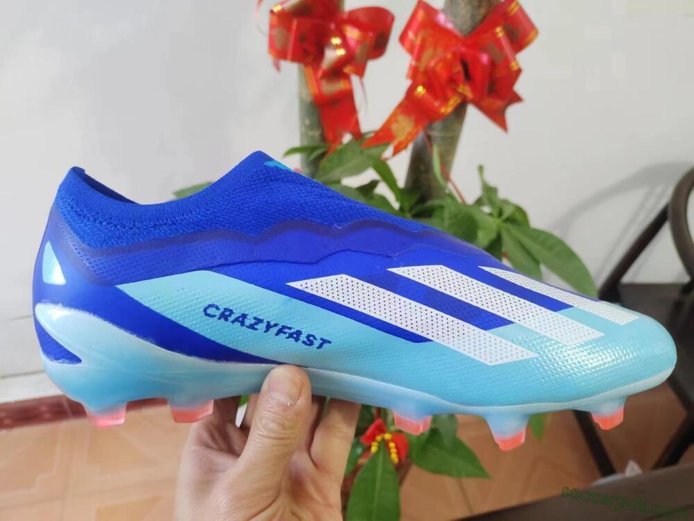 Adidas X Crazyfast.1 Laceless FG Low-Tops Football Boots - Blue/White/Gold