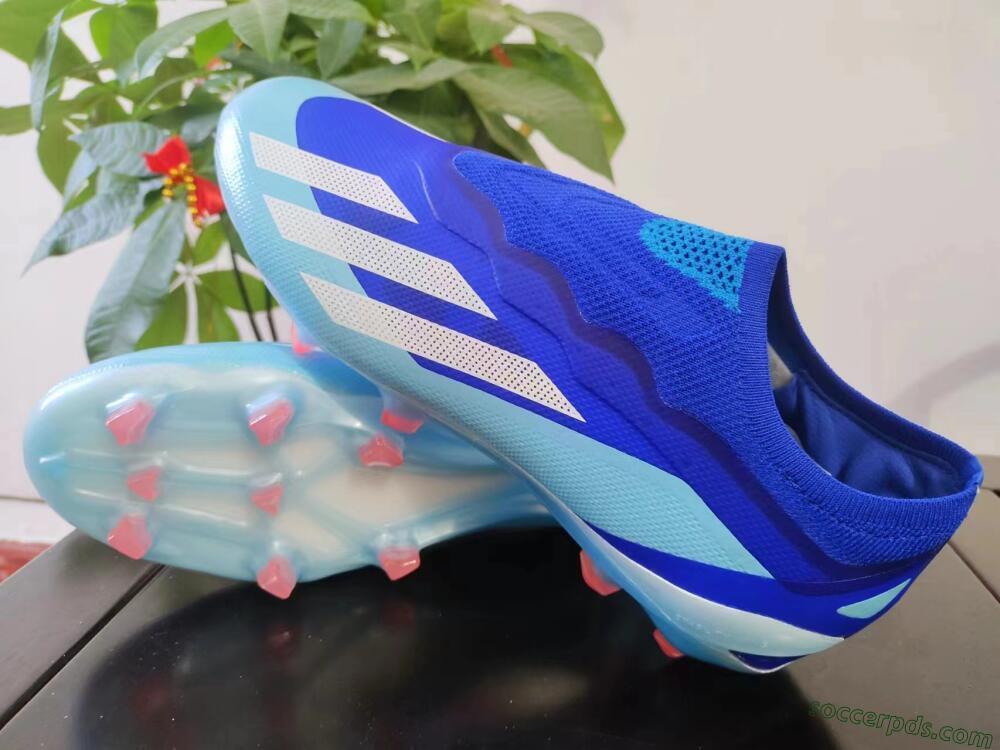 Adidas X Crazyfast.1 Laceless FG Low-Tops Football Boots - Blue/White/Gold