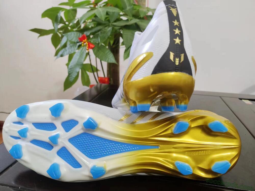 Adidas X Crazyfast.1 FG Low-Tops Football Boots - White/Blue/Gold