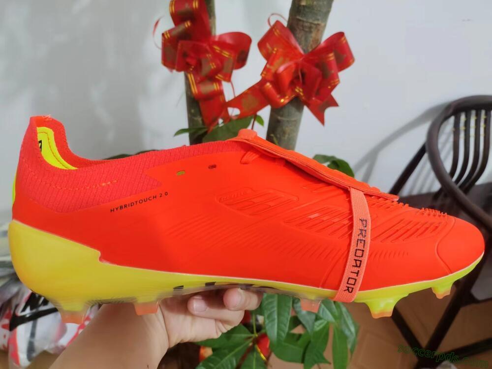 Adidas Predator Elite Foldover Tongue FG Low-Tops Football Boots - Red/Black/Yellow