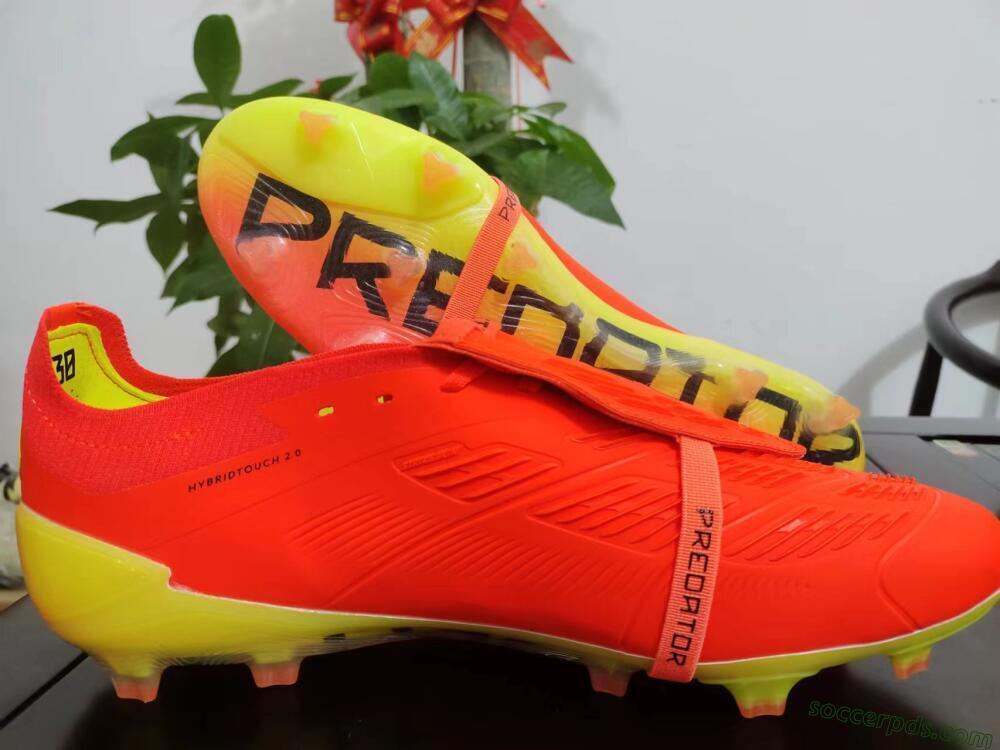 Adidas Predator Elite Foldover Tongue FG Low-Tops Football Boots - Red/Black/Yellow