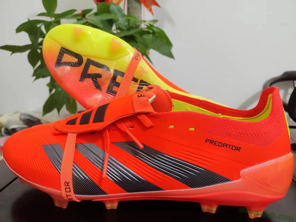 Adidas Predator Elite Foldover Tongue FG Low-Tops Football Boots - Red/Black/Yellow