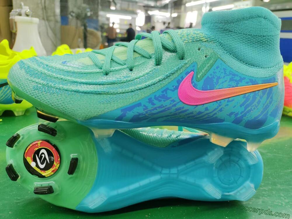 Nike Phantom Luna 2 Elite Vortex LV8 FG High-Tops Football Boots - Green/Orange/Black