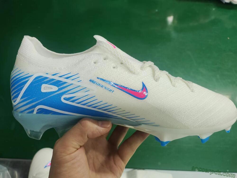 Nike Air Zoom Mercurial Vapor 16 Elite FG Low-Tops Football Boots - White/Pink/Blue