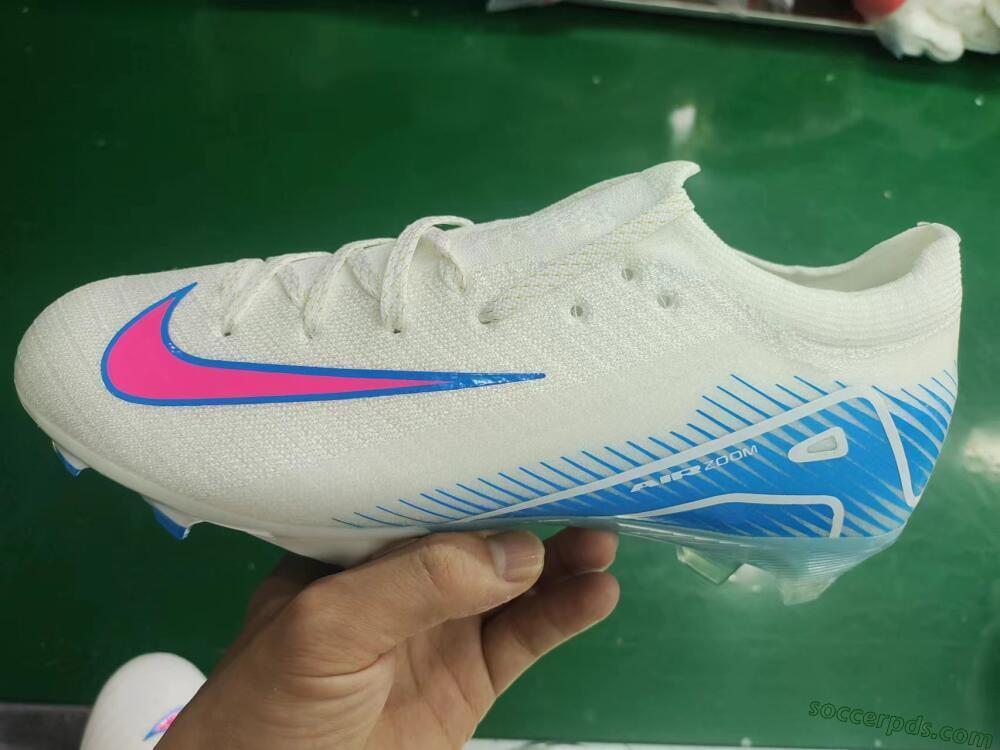 Nike Air Zoom Mercurial Vapor 16 Elite FG Low-Tops Football Boots - White/Pink/Blue