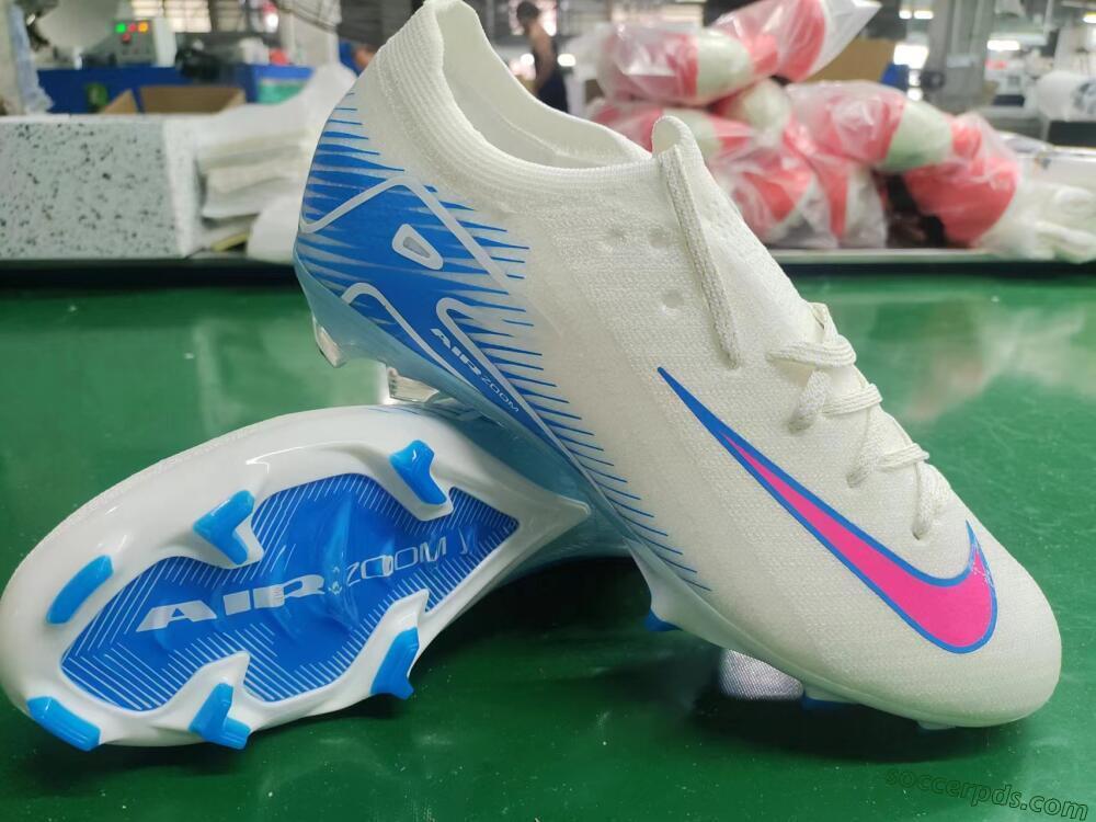 Nike Air Zoom Mercurial Vapor 16 Elite FG Low-Tops Football Boots - White/Pink/Blue
