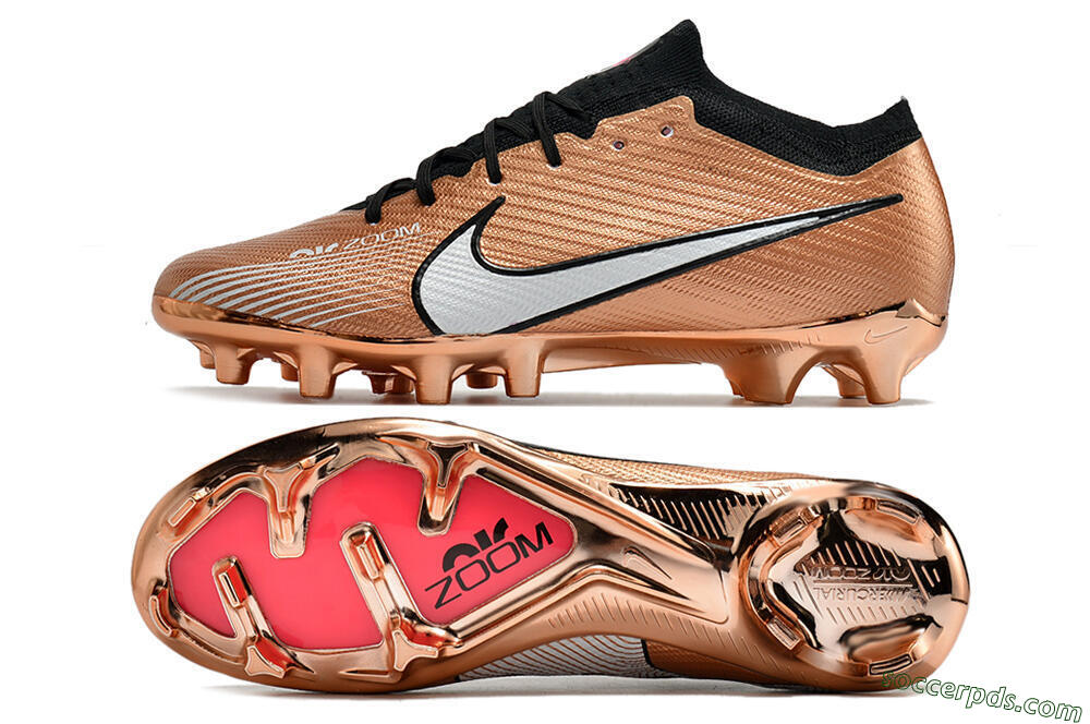 Nike Air Zoom Mercurial Vapor 15 Elite FG Low-Tops Football Boots - Gold/White/Black 0