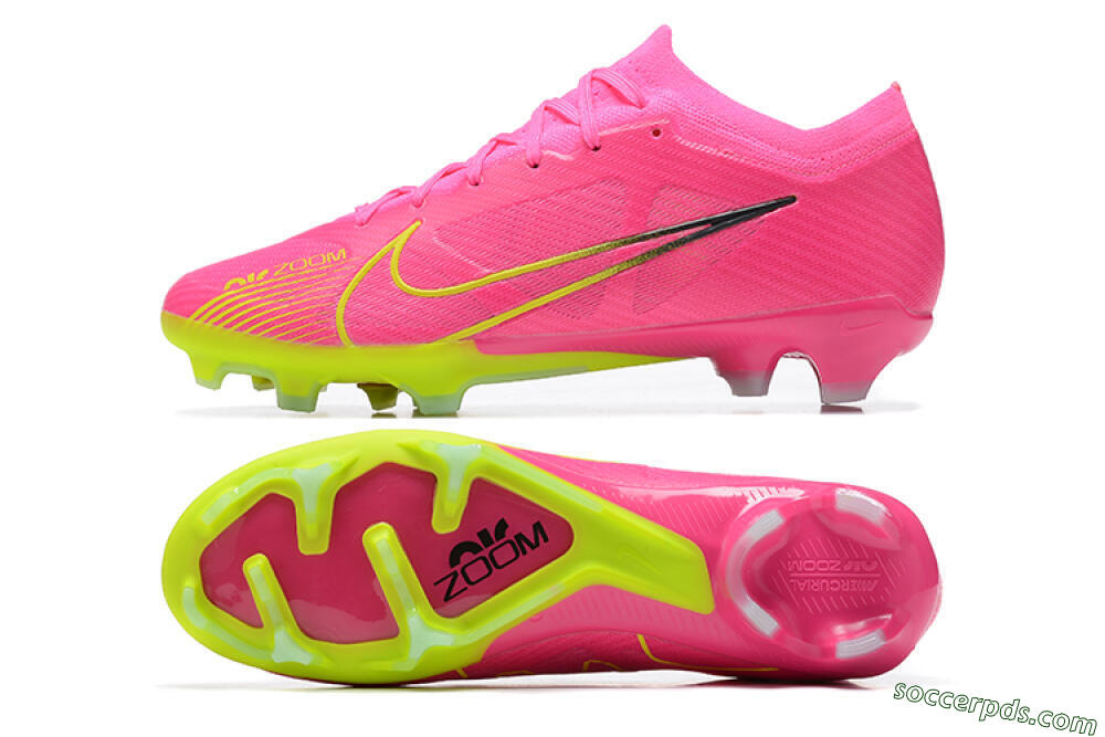 Nike Air Zoom Mercurial Vapor 15 Elite FG Low-Tops Football Boots - Pink/Green 0