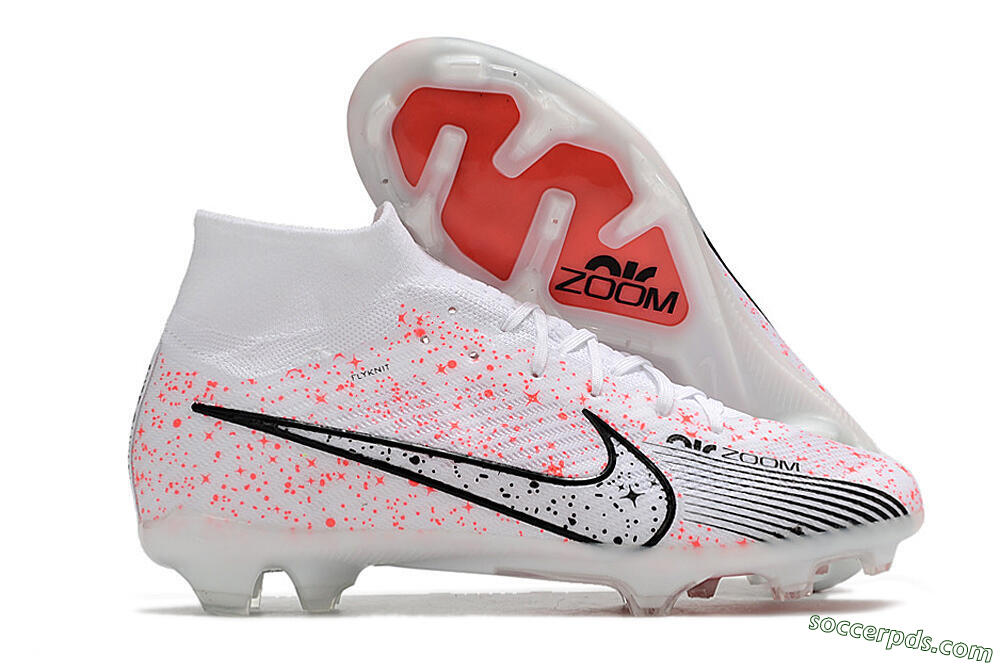 Nike Air Zoom Mercurial Superfly 9 Elite FG High-Tops Football Boots - White/Pink/Black 1