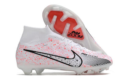 Nike Air Zoom Mercurial Superfly 9 Elite FG High-Tops Football Boots - White/Pink/Black