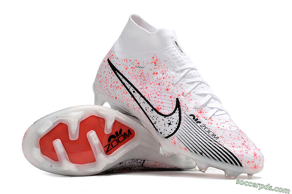 Nike Air Zoom Mercurial Superfly 9 Elite FG High-Tops Football Boots - White/Pink/Black 3
