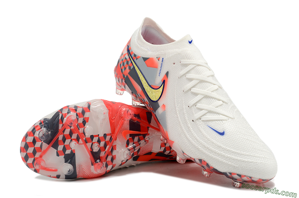 Nike Phantom Luna Elite AG Low-Tops Football Boots - White/Red/Yellow 3