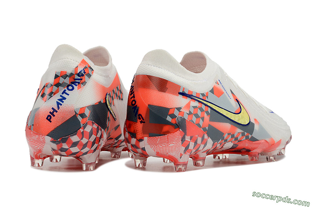 Nike Phantom Luna Elite AG Low-Tops Football Boots - White/Red/Yellow 6