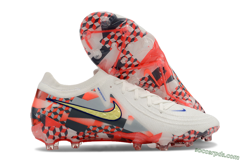 Nike Phantom Luna Elite AG Low-Tops Football Boots - White/Red/Yellow 1