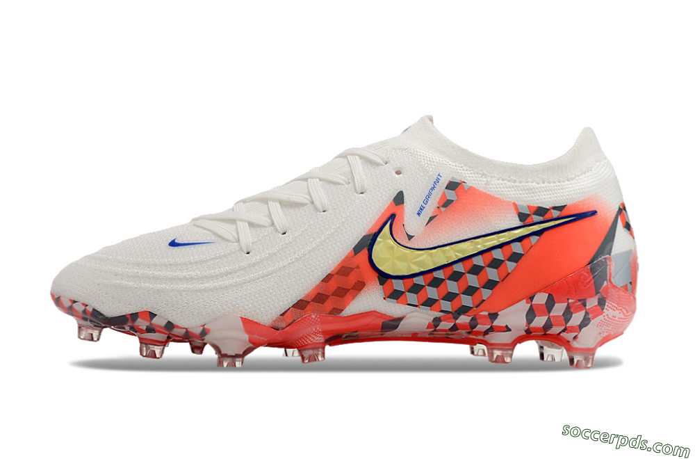 Nike Phantom Luna Elite AG Low-Tops Football Boots - White/Red/Yellow 2