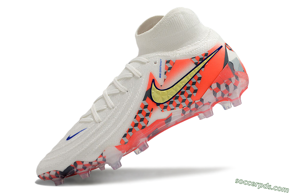 Nike Phantom Luna Elite AG High-Tops Football Boots - White/Red/Yellow 5
