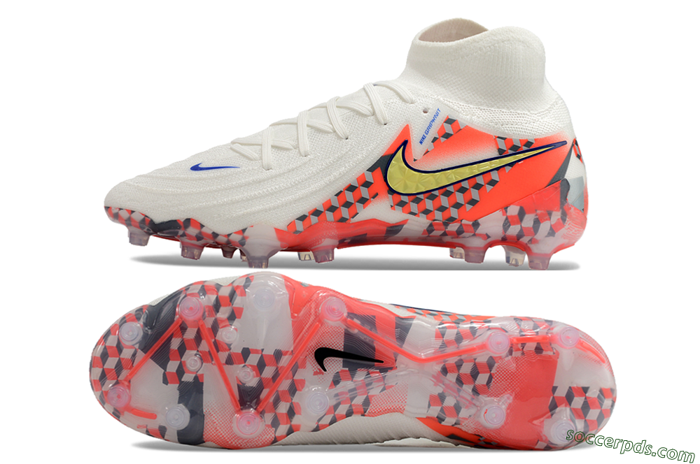 Nike Phantom Luna Elite AG High-Tops Football Boots - White/Red/Yellow 0
