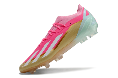 Adidas X 23 Crazyfast.1 FG Low-Tops Football Boots - Pink/White/Gold/Jade