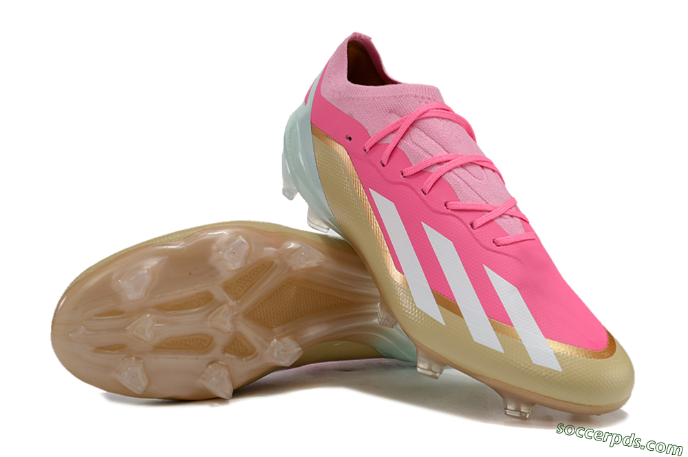 Adidas X 23 Crazyfast.1 FG Low-Tops Football Boots - Pink/White/Gold/Jade 3