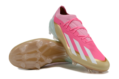 Adidas X 23 Crazyfast.1 FG Low-Tops Football Boots - Pink/White/Gold/Jade