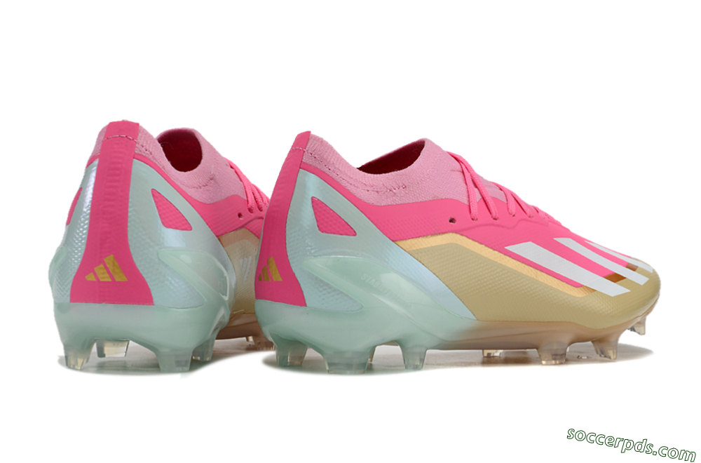 Adidas X 23 Crazyfast.1 FG Low-Tops Football Boots - Pink/White/Gold/Jade 6