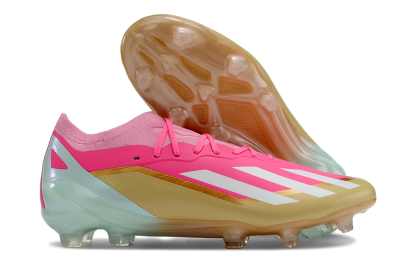 Adidas X 23 Crazyfast.1 FG Low-Tops Football Boots - Pink/White/Gold/Jade