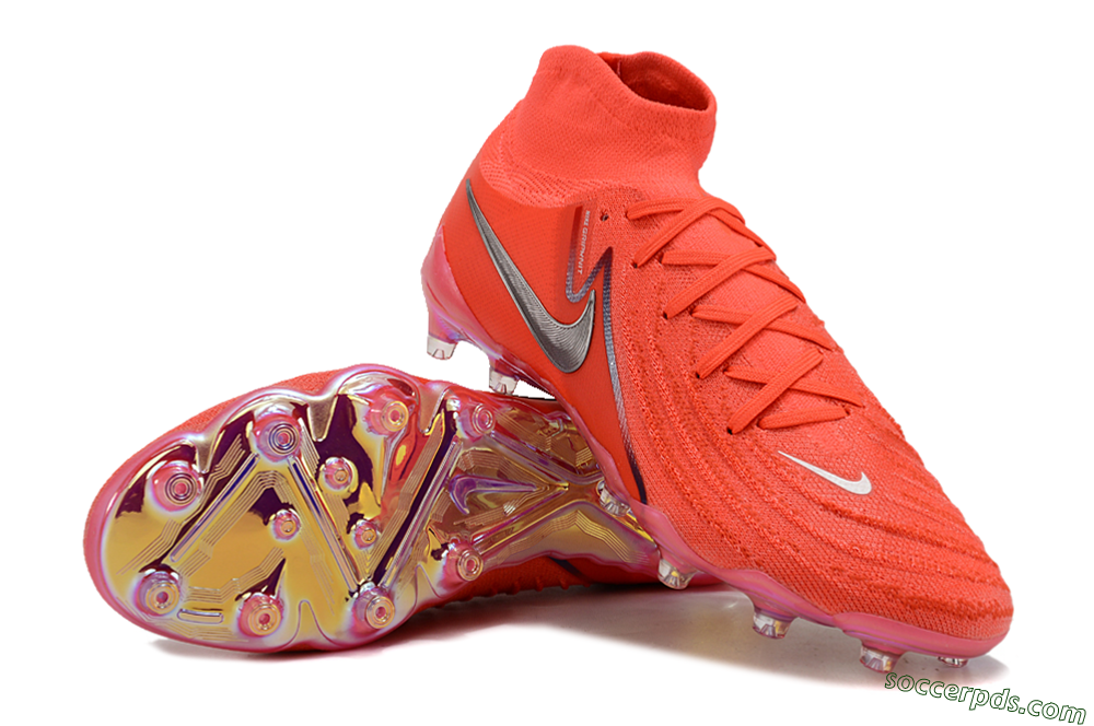 Nike Phantom Luna Elite AG High-Tops Football Boots - Red/Silver/Gold 3