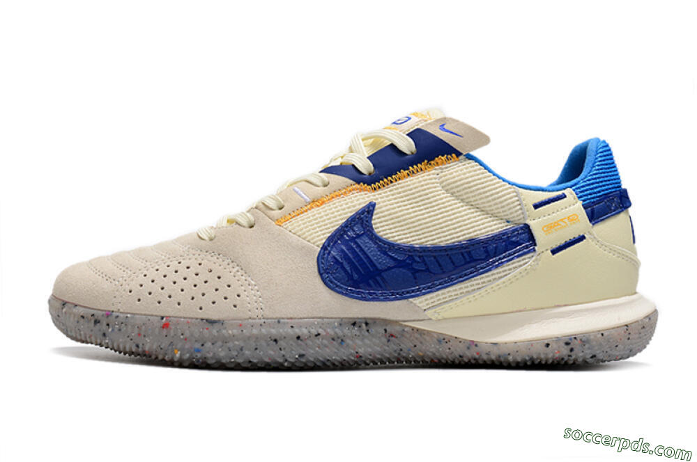 Nike Street Gato IC Low-Tops Football Shoes - Grey/Blue/Yellow 2