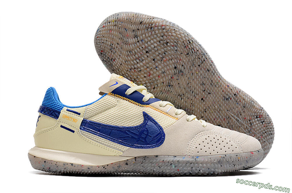 Nike Street Gato IC Low-Tops Football Shoes - Grey/Blue/Yellow 1