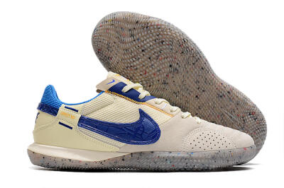 Nike Street Gato IC Low-Tops Football Shoes - Grey/Blue/Yellow