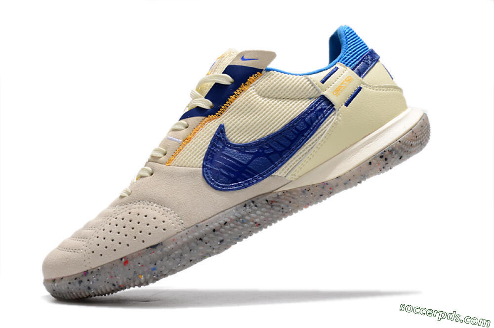 Nike Street Gato IC Low-Tops Football Shoes - Grey/Blue/Yellow 5