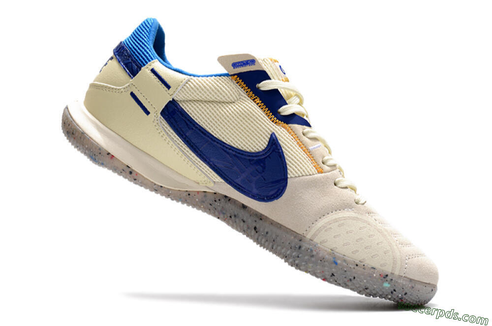 Nike Street Gato IC Low-Tops Football Shoes - Grey/Blue/Yellow 4
