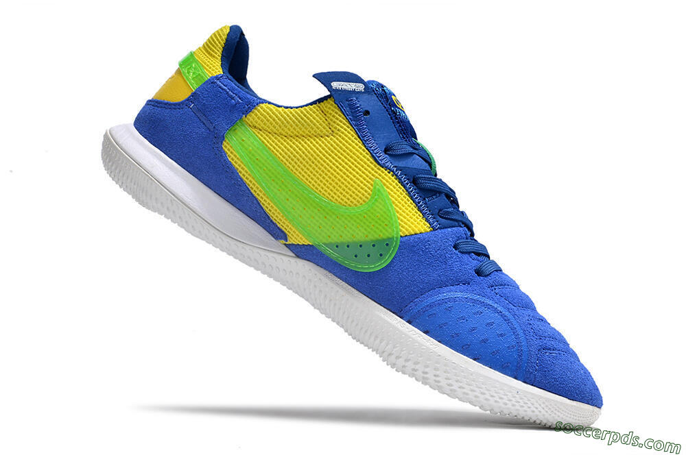 Nike Street Gato IC Low-Tops Football Shoes - Blue/Yellow/White 4