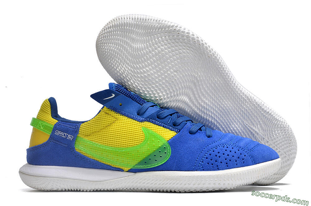 Nike Street Gato IC Low-Tops Football Shoes - Blue/Yellow/White 1