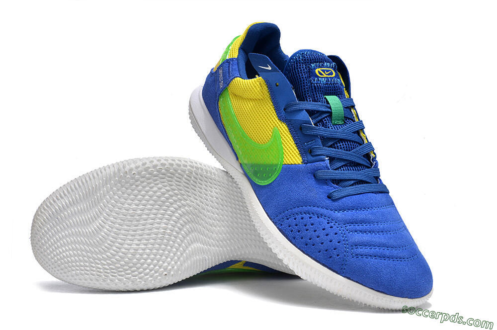 Nike Street Gato IC Low-Tops Football Shoes - Blue/Yellow/White 3