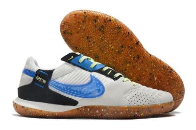 Nike Street Gato IC Low-Tops Football Shoes - Grey/White/Blue