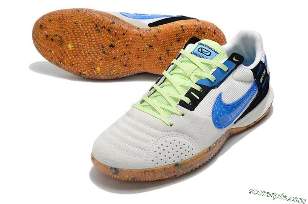 Nike Street Gato IC Low-Tops Football Shoes - Grey/White/Blue 3