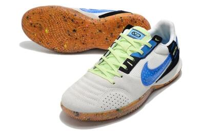 Nike Street Gato IC Low-Tops Football Shoes - Grey/White/Blue