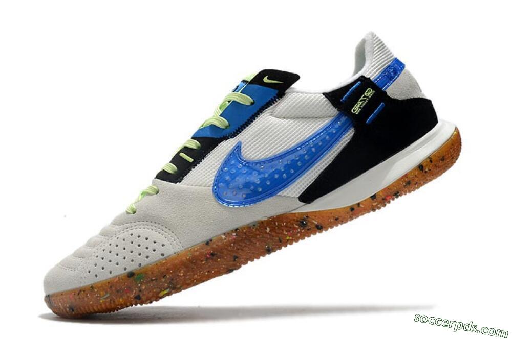 Nike Street Gato IC Low-Tops Football Shoes - Grey/White/Blue 5