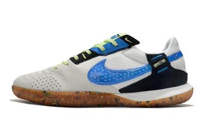 Nike Street Gato IC Low-Tops Football Shoes - Grey/White/Blue