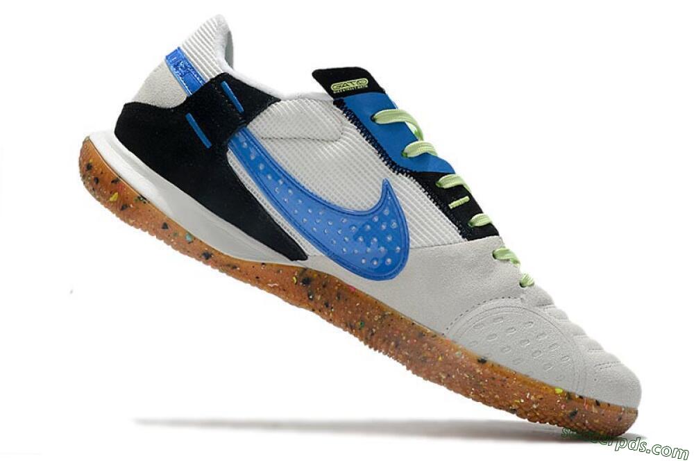 Nike Street Gato IC Low-Tops Football Shoes - Grey/White/Blue 4