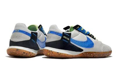 Nike Street Gato IC Low-Tops Football Shoes - Grey/White/Blue