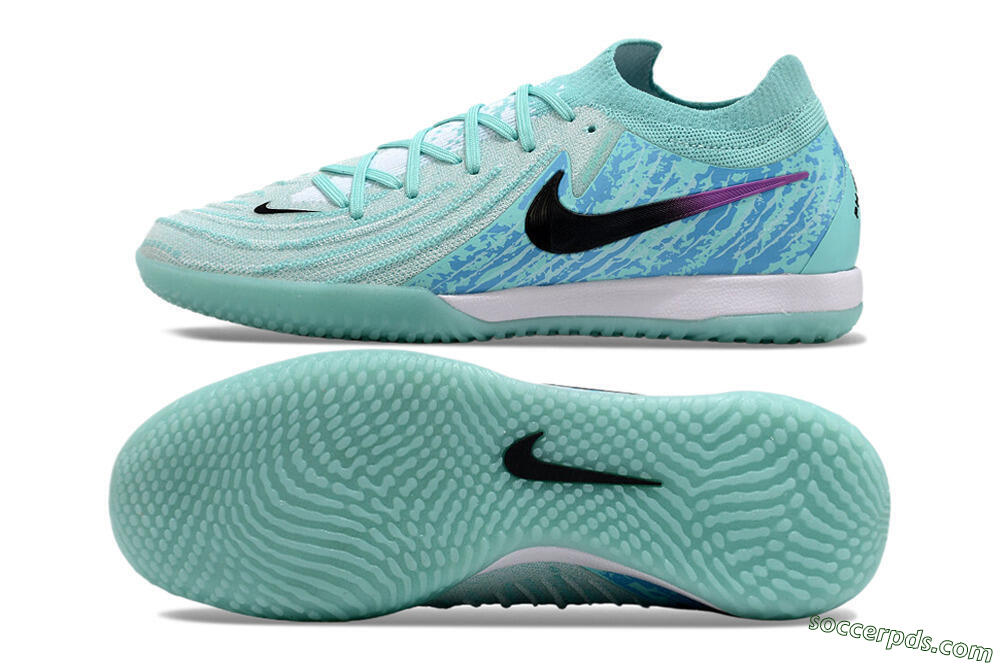 Nike Phantom GX 2 Elite IC Low-Tops Football Shoes - Jade/Black/Purple 0