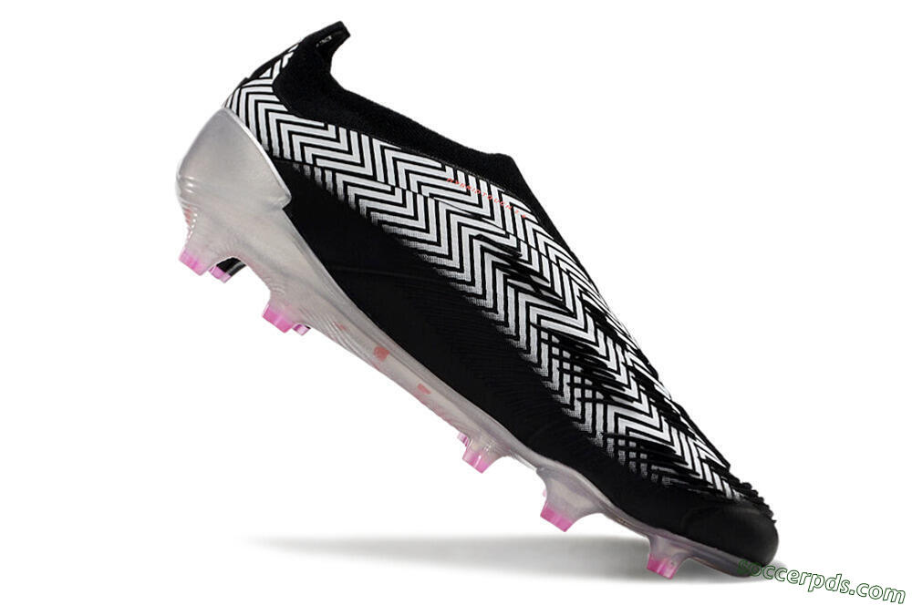 Adidas Predator+ 24 Elite Laceless FG Low-Tops Football Boots - White/Black/Silver 4