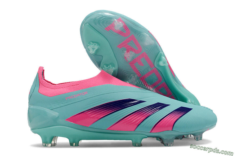 Adidas Predator+ 24 Elite Laceless FG Low-Tops Football Boots - Jade/Pink/Purple 1